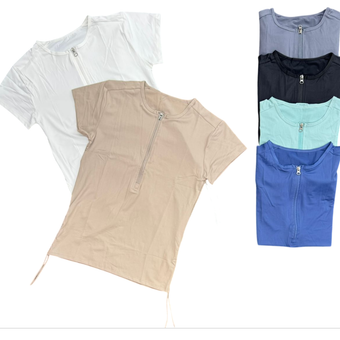 تیشرت جلو زیپ گت دار کد 10800400