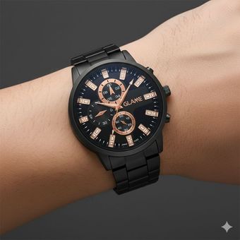 ساعت فول مشکی مردانه.