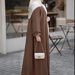 عبا بلند پیراهنی جلو باز مدل ریحانه