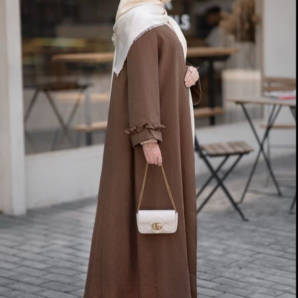 عبا بلند پیراهنی جلو باز مدل ریحانه