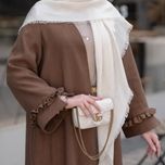 عبا بلند پیراهنی جلو باز مدل ریحانه