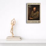 تابلو مخمل مدرن تمبر داستایوفسکی سایز 30*20