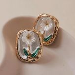 گوشواره میناکاری برگ سبز