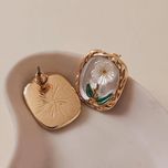 گوشواره میناکاری برگ سبز