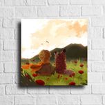 تابلو مخمل مدرن دوستی در غروب سایز 30*30