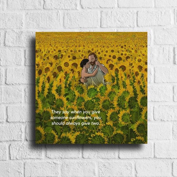 تابلو مخمل دو شاخه برای همیشه سایز 30*30