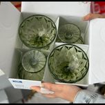 بستنی خوری کریستال رنگ تزریقی ثابت 4 عددی،ارسال پس کرایه