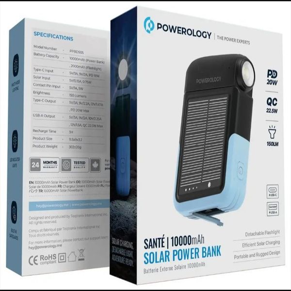 پاوربانک خورشیدی powerology sante