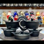 سرویس قابلمه بارولی طرح کره ای درب شیشه