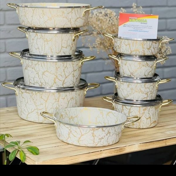 سرویس 15 پارچه واقعی ماربل قالب گلدونی برند معتبر کوشا