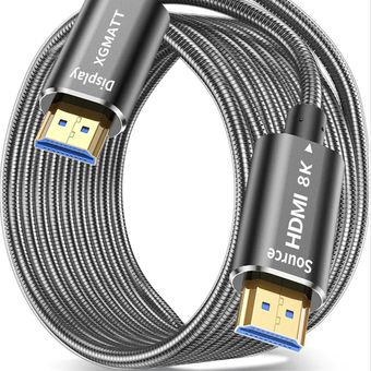 XGMATT 8K HDMI Fibre Optic Cable 25m Steel Armour – کابل فیبر نوری با زره فولادی برای انتقال 8K در مسافت‌های طولانی