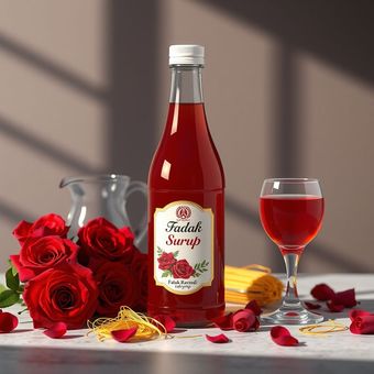 شربت گلاب زعفران طبیعی