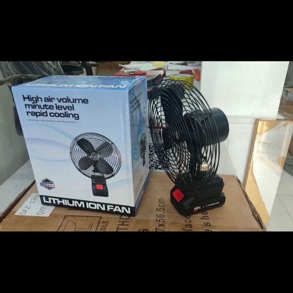 پنکه شارژی فلزی (پنکه نیسانی) FAN LITHIUM | دو باطری | فوق‌حرفه‌ای