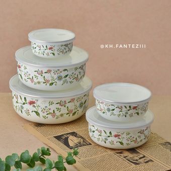 ظروف 5 تیکه لعابی بهاری