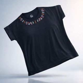 تیشرت زنانه قواره دار طرح گل