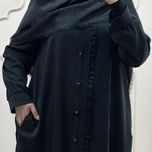 مانتو عبایی جیب دار آفاق مشکی