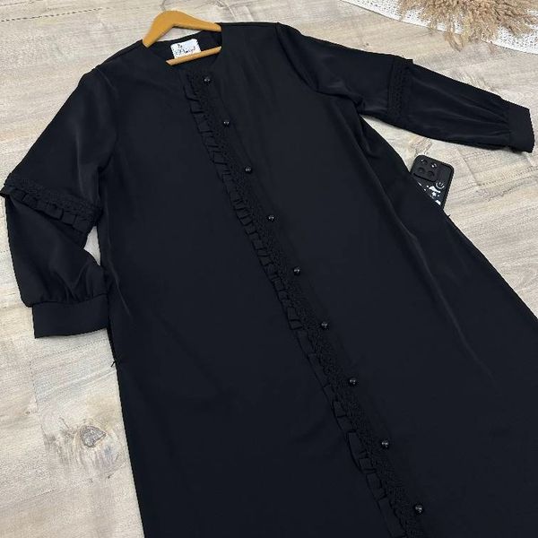 مانتو عبایی جیب دار آفاق مشکی