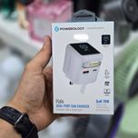 شارژر دیواری فست شارژ Powerology (پاورولوژی) مدل Halo Dual-Port GaN Charger 70W