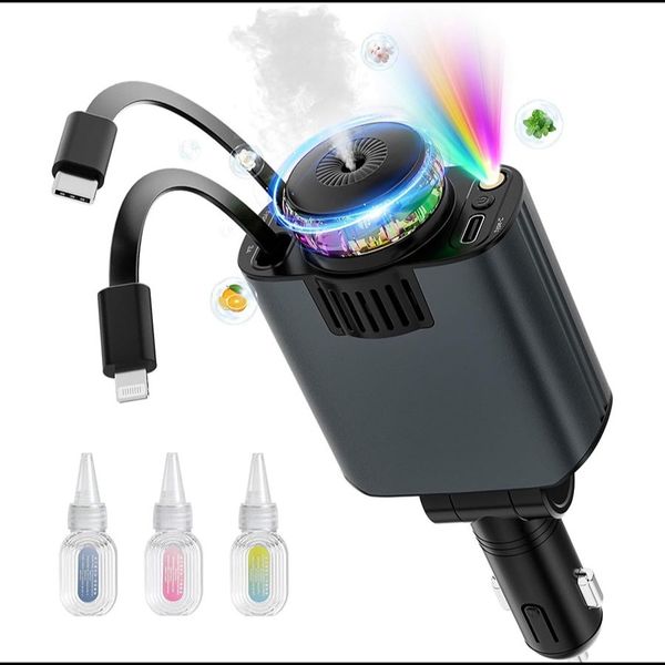 شارژر فندکی خودرو W&O Starlight پنج کاره با رایحه افشانی و نورپردازی