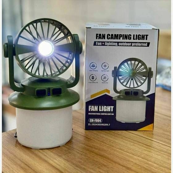 پنکه و چراغ دوکاره CH-F803 | خنک و روشن در دل طبیعت! 🌬️💡