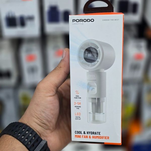 مینی فن و بخورسرد جیبی پرودو (Porodo Lifestyle Cool & Hydrate Mini Fan & Humidifier) مدل PDHXF33