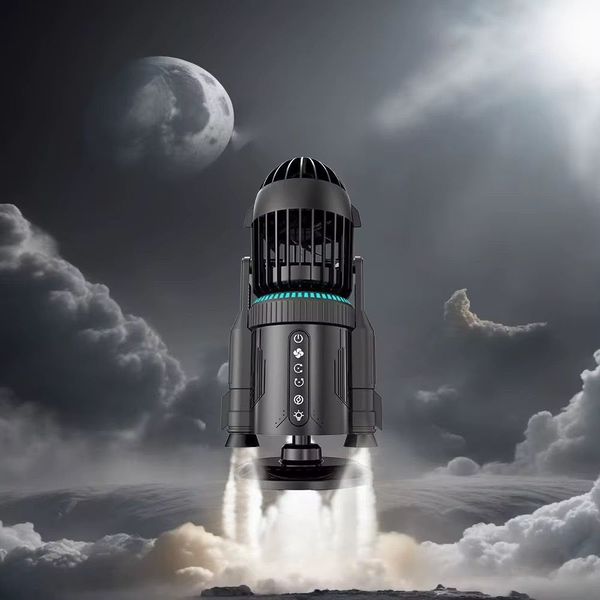 🚀🌬️✨ پنکه فضایی شارژی مدل RK-1 | سفر به دنیای تکنولوژی و خنکی! ✨🌬️🚀