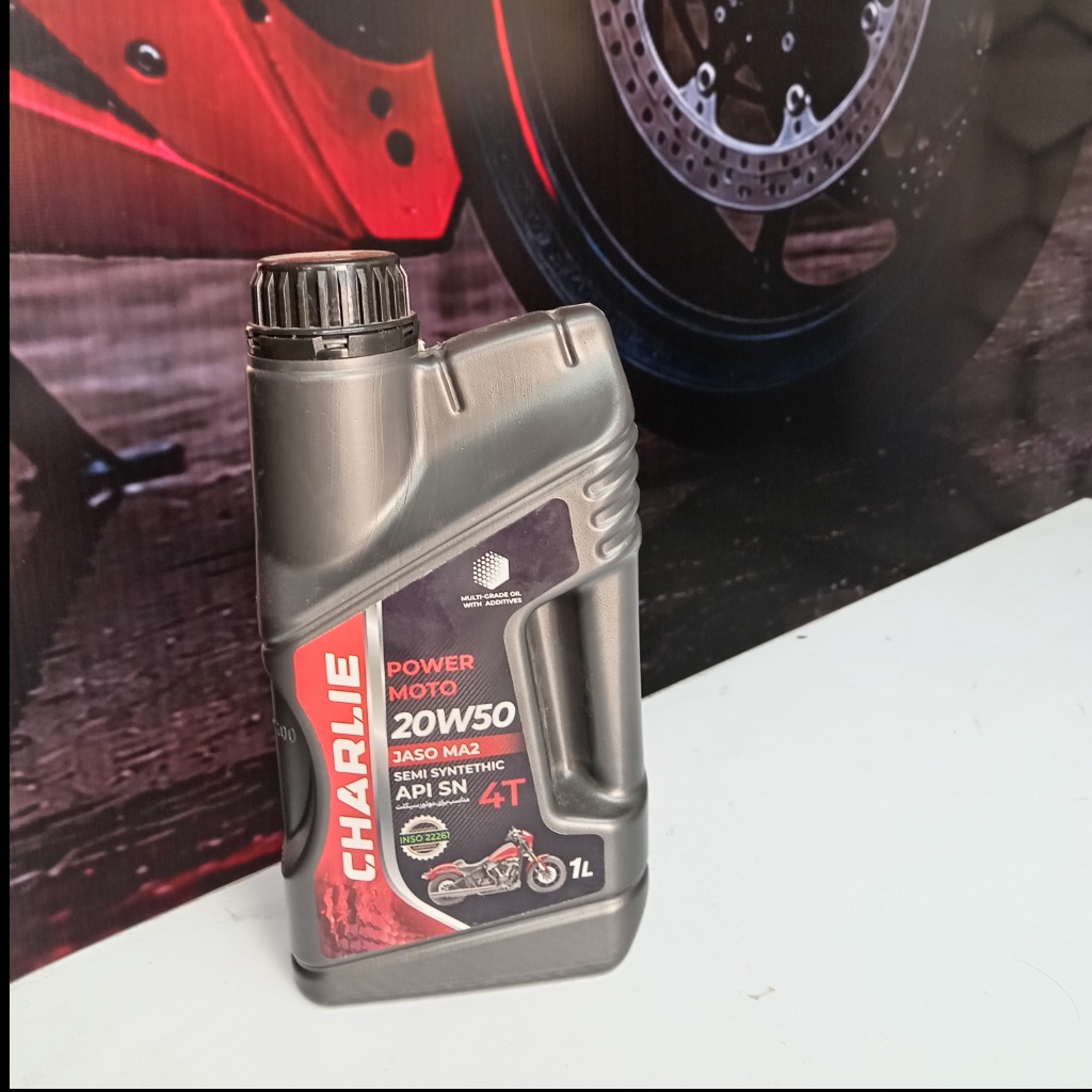 روغن موتور سیکلت تمام سنتتیک چارلی مدل SN 20W-50 حجم 1 لیتر*63