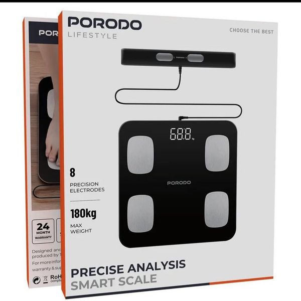 ترازو و آنالیزور هوشمند بدن Porodo مدل PDLFST089BK