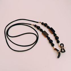 بندعینک اسپرت دخترانه و پسرانه مشکی سنگ اونیکس