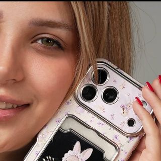 🪞✨📱 قاب موبایل آیفون لیلا بانی آیینه ای + بندست 🎀✨
