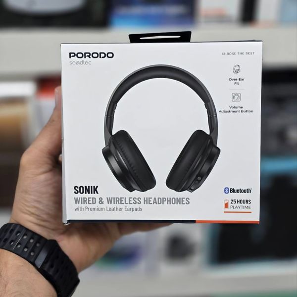 هدفون بی‌سیم و باسیم پرودو مدل PDSJH820 | درایور 40 میلی‌متری و 3 حالت اکولایزر | شارژدهی 25 ساعته و مکالمه شفاف