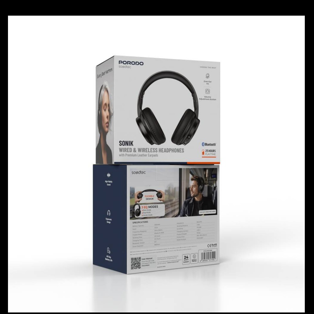 هدفون بی‌سیم و باسیم پرودو سری Soundtec مدل PDSJH820