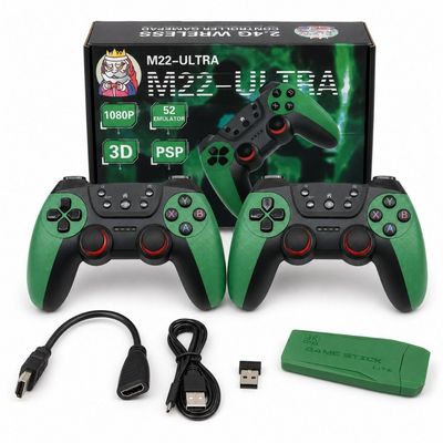 🎮🕹️ کنسول بازی M22 Ultra با حافظه 64 گیگابایت و دو دسته بی‌سیم