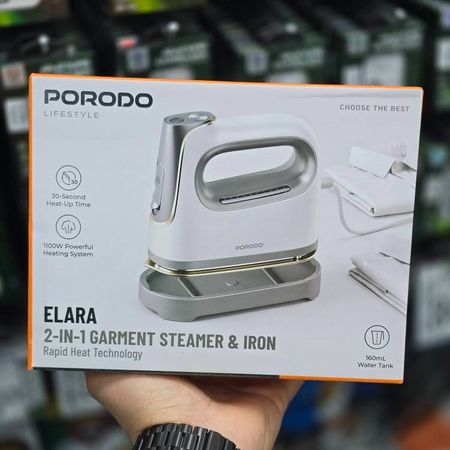 اتوی بخار مسافرتی و دستی 2 در 1 مدل Elara برند Porodo