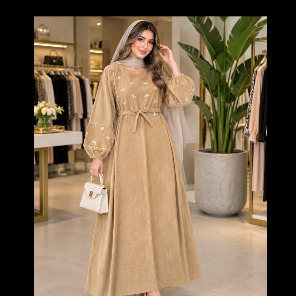 کفتان پاییزه گلدوزی شده - مخمل کبریتی ریز