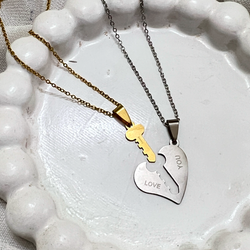 گردنبند ست دونفره استیل طرح10