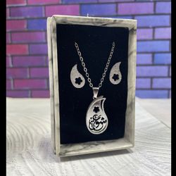 نیم ست استیل شن پاش طرح سنتی عشق