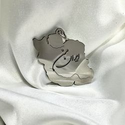 پلاک ایران استیل رنگ ثابت با زنجیر دیپلمات