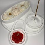 ست آرامش سنگی – شمع و جاعودی دست‌ساز