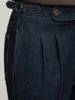 شلوار جین سرمه ای سگک دار کد p295