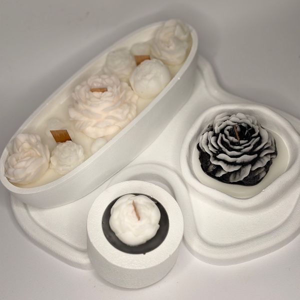 پک هدیه شمع سنگی – مدل گل آلاله