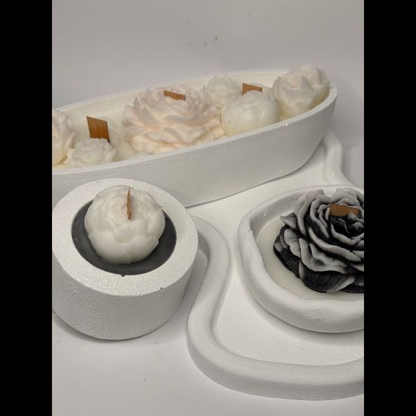 پک هدیه شمع سنگی – مدل گل آلاله