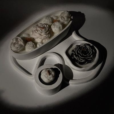 پک هدیه شمع سنگی – مدل گل آلاله