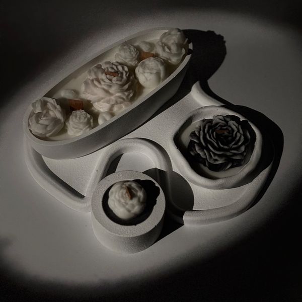 پک هدیه شمع سنگی – مدل گل آلاله