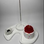 ست جاعودی و شمع گل‌دار – مدل عشق سفید