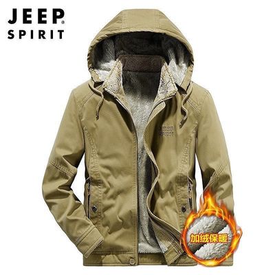 کاپشن مردانه مارک جیپ داخل تمام خز جنس رویه صددرصد کتان