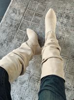 بوت بلند چروک پاشنه دار