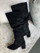 بوت بلند چروک پاشنه دار