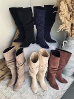 بوت بلند چروک پاشنه دار