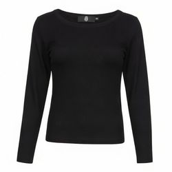 بلوز آستین بلند زنانه پپا مدل Roundneck رنگ مشکی